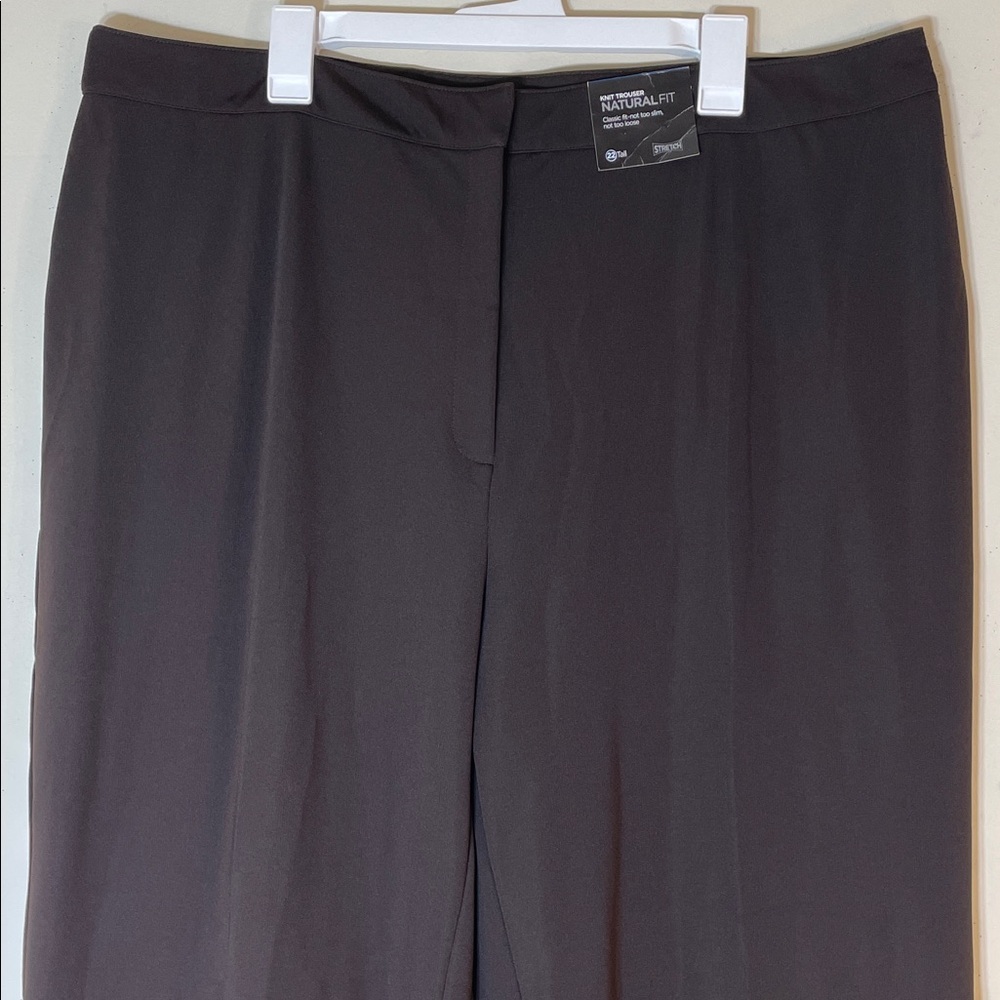 Avenue Dark Brown Classic Fit Stretch Trousers. 22 Tall. NWT. - Picture 3 of 9